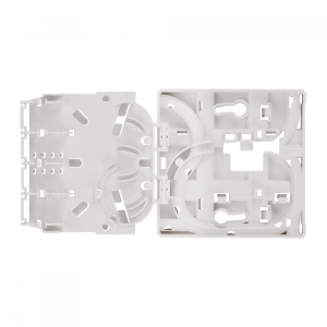 DIN-rail socket box for 4 SC adapters, white 